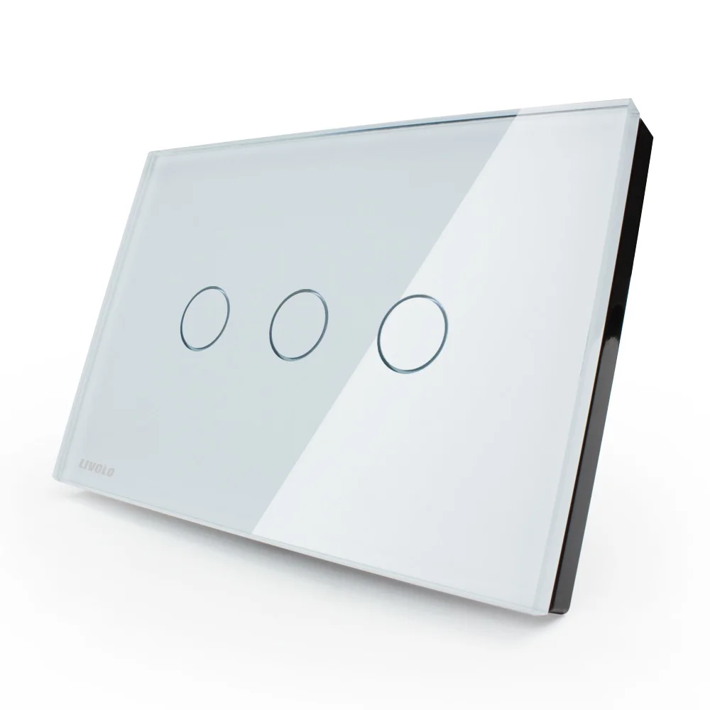 

Manufacturer, Wall Switch VL-C303-81,3-gang 110~250V Smart home, Crystal Glass Panel,US Touch Screen Control Wall Light