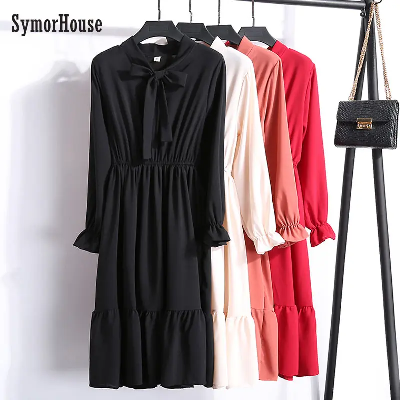 SymorHouse New Spring Autumn New Long Sleeved Chiffon Dress Female Knee- Length Elastic Waist Pleated Work Wear Dresses Women
SymorHouse New Spring Autumn New Long Sleeved Chiffon Dress Female Knee- Length Elastic Waist Pleated Work Wear Dresses Women