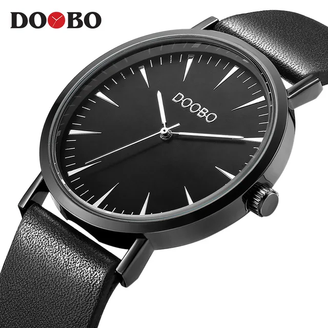 Новинка модный бренд DOOBO черный кожаный ремешок деловые повседневные кварцевые