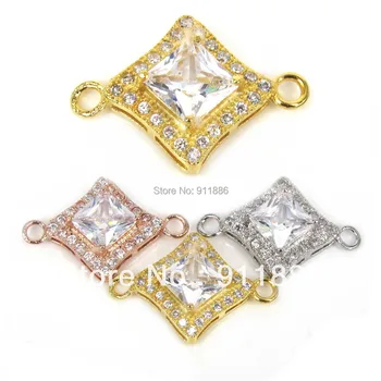 New 6Pcs Mixed ColorS Micro Pave CZ Square Connectors Beads For DIY Necklace Bracelets Jewelry Accessories
New 6Pcs Mixed ColorS Micro Pave CZ Square Connectors Beads For DIY Necklace Bracelets Jewelry Accessories