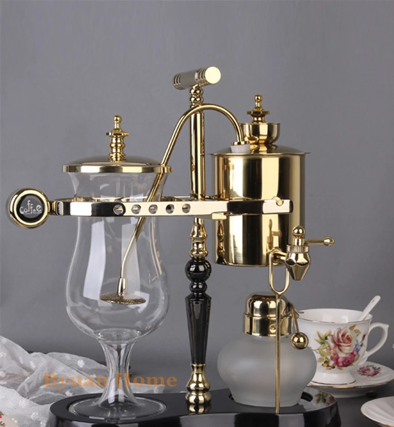 High quality Single T gold/silver & black water drop Royal balancing siphon coffee machine/belgium syphon vacumm coffee brewer
High quality Single T gold/silver & black water drop Royal balancing siphon coffee machine/belgium syphon vacumm coffee brewer