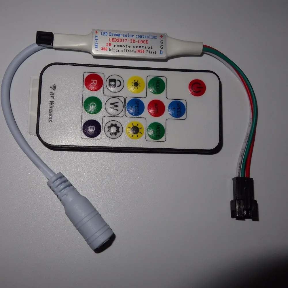 DC5-24V mini 14key IR LED pixel controller;supports WS2811//WS2812B/TM1804/TM1809/INK1003/ICS1903
DC5-24V mini 14key IR LED pixel controller;supports WS2811//WS2812B/TM1804/TM1809/INK1003/ICS1903
