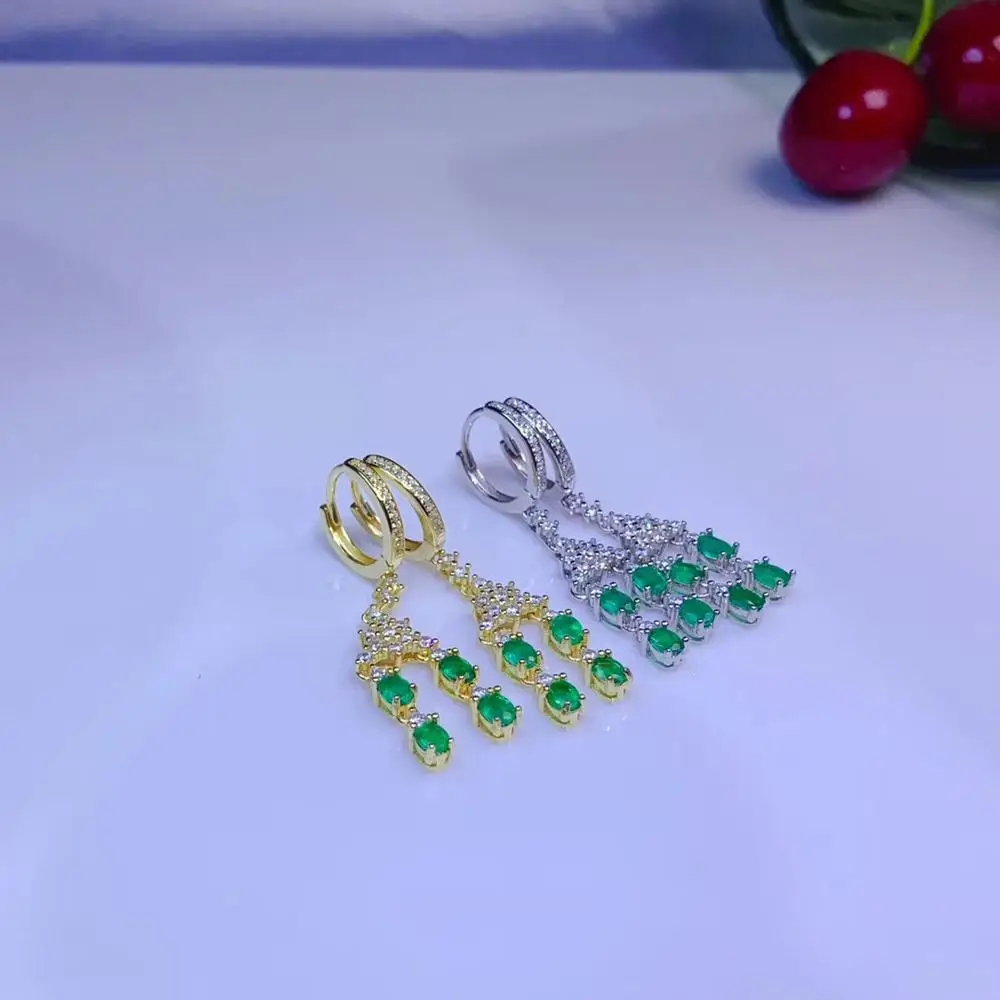 green emerald gemstone earrings for women silver jewelry silver golden color birthday party banquet gift natural gem
green emerald gemstone earrings for women silver jewelry silver golden color birthday party banquet gift natural gem