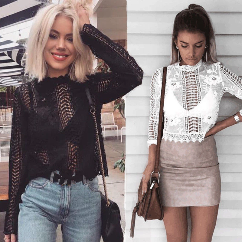 2018 Summer Women's Ladies Long Sleeve Tops Shirt Casual Lace Blouse Loose Clothes arrival Appliques Floral Lace Clothing
2018 Summer Women's Ladies Long Sleeve Tops Shirt Casual Lace Blouse Loose Clothes arrival Appliques Floral Lace Clothing