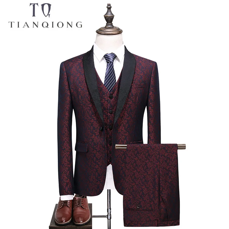 TIAN QIONG Brand Men Tuxedo Suit red S-5XL Shawl Collar 3 Pieces Dress Suit Slim Fit Groom Wedding Suits for Men Formal QT520
TIAN QIONG Brand Men Tuxedo Suit red S-5XL Shawl Collar 3 Pieces Dress Suit Slim Fit Groom Wedding Suits for Men Formal QT520