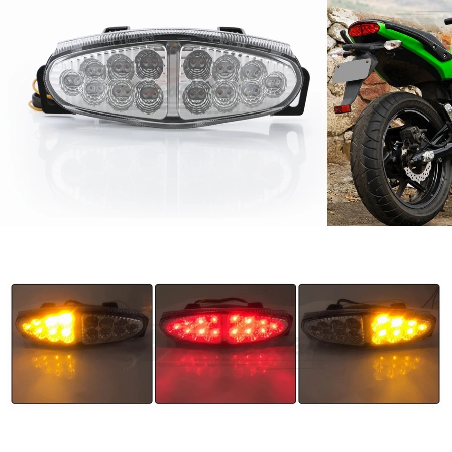 Motorcycle LED Tail Light Assembly Brake Light Turn Signal Lamp Blinker Special For Kawasaki Ninja 650R/ER6N 2009-2011
Motorcycle LED Tail Light Assembly Brake Light Turn Signal Lamp Blinker Special For Kawasaki Ninja 650R/ER6N 2009-2011