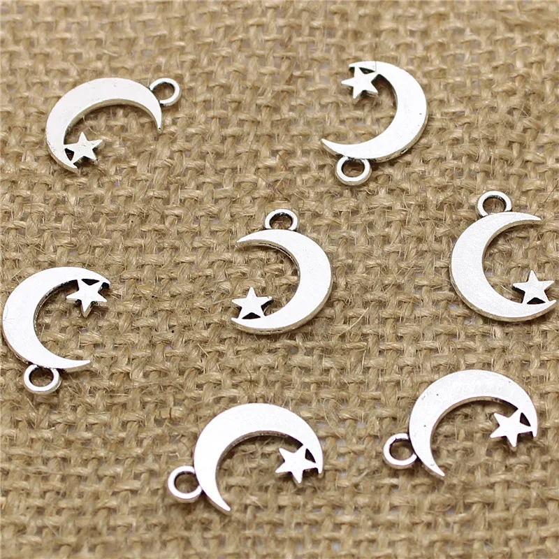 PULCHRITUDE 100pcs 11*17mm Tibetan Silver Color Star Moon Charms Pendants for Jewelry Making DIY Handmade Craft D0539
PULCHRITUDE 100pcs 11*17mm Tibetan Silver Color Star Moon Charms Pendants for Jewelry Making DIY Handmade Craft D0539