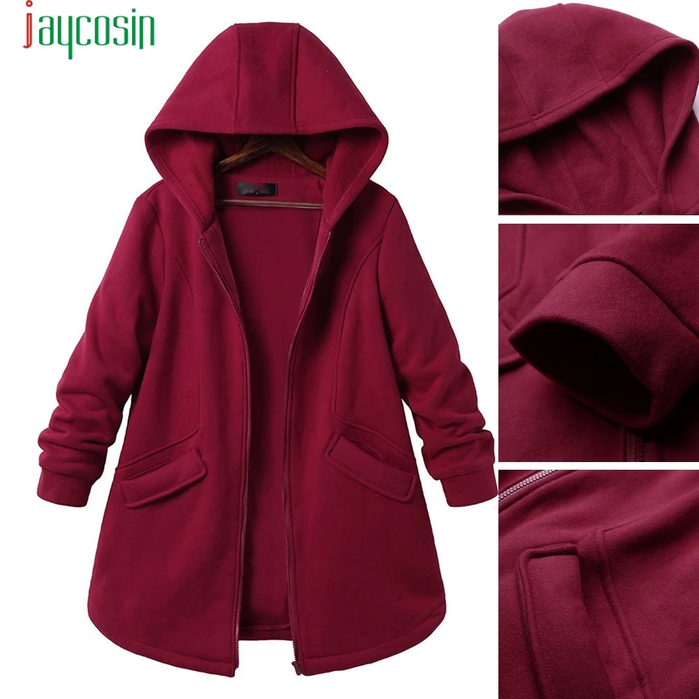 JAYCOSIN Jacket Women Plus Size solid color Coats Outweat Women Zipper Hooded Windbreaker hot sale Long Sleeve winter Overcoat
JAYCOSIN Jacket Women Plus Size solid color Coats Outweat Women Zipper Hooded Windbreaker hot sale Long Sleeve winter Overcoat