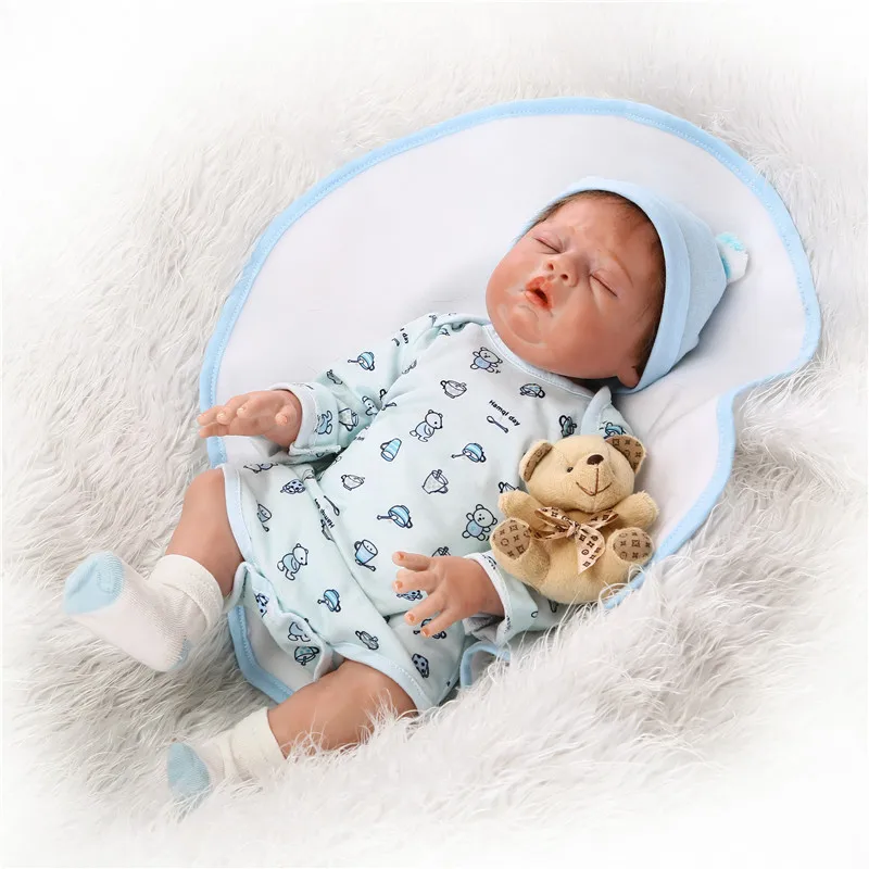 20 дюймов силиконовые куклы Reborn Младенцы игрушки мальчик тело Спящая Детская