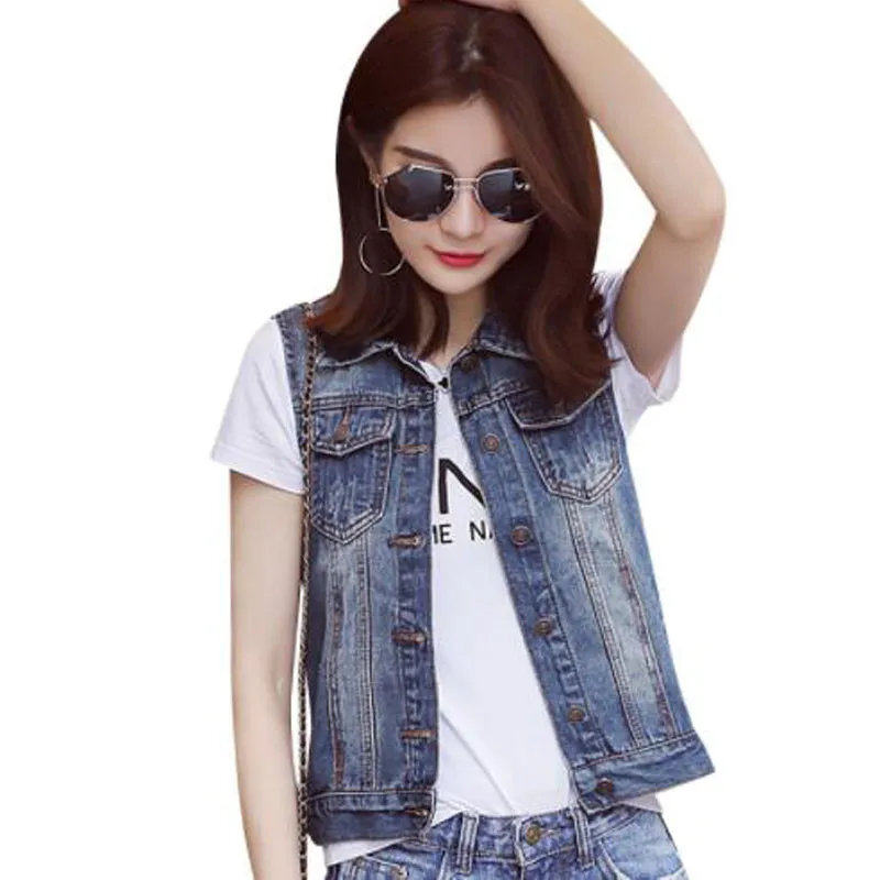Plus Size S-5XL 2017 New Summer Jacket Sleeveless Casual Slim Jeans Vest Vintage Fashion Short Paragraph Denim Vest Women ZY3340
Plus Size S-5XL 2017 New Summer Jacket Sleeveless Casual Slim Jeans Vest Vintage Fashion Short Paragraph Denim Vest Women ZY3340