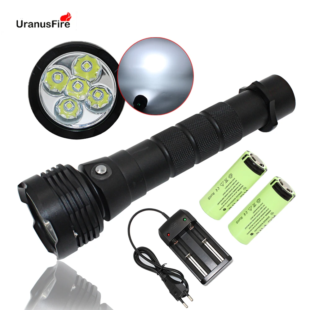 LED Flashlight 100 meters diving torch light powerful 6000 lumens waterproof xm l2 led scuba diving flashlight tactical lamp
LED Flashlight 100 meters diving torch light powerful 6000 lumens waterproof xm l2 led scuba diving flashlight tactical lamp