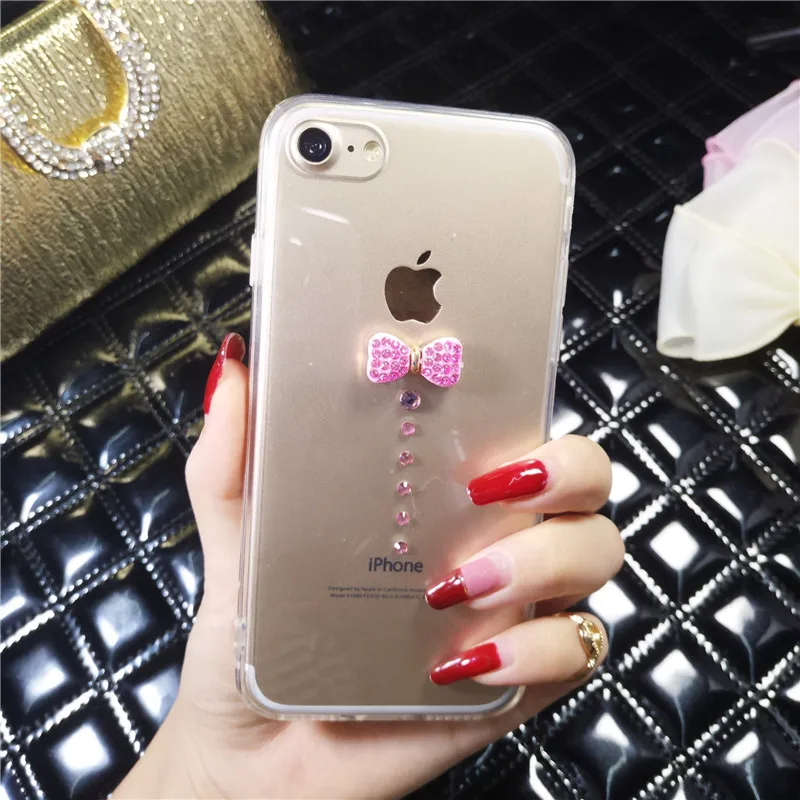Luxury Bling Crystal Diamond Bow Tie Clear Back Rhinestone Phone Cases Cover For IPhone 11 Pro Max Xs Max XR 7 8Plus 6 6sPlus 5S
Luxury Bling Crystal Diamond Bow Tie Clear Back Rhinestone Phone Cases Cover For IPhone 11 Pro Max Xs Max XR 7 8Plus 6 6sPlus 5S