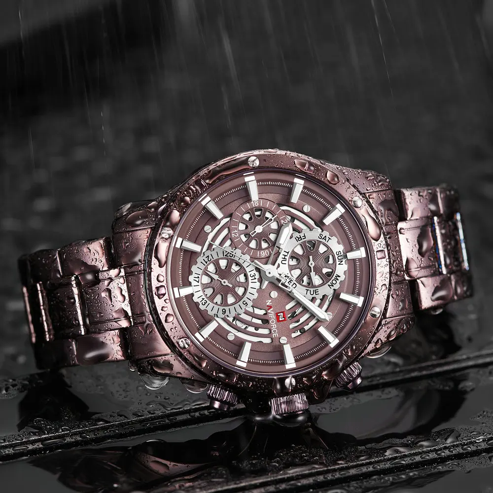 NAVIFORCE Military Watches Luxury Brand Men Watch Quartz Clock Stainless Steel Strap Waterproof Chronograph Fashion Wristwatch
NAVIFORCE Military Watches Luxury Brand Men Watch Quartz Clock Stainless Steel Strap Waterproof Chronograph Fashion Wristwatch