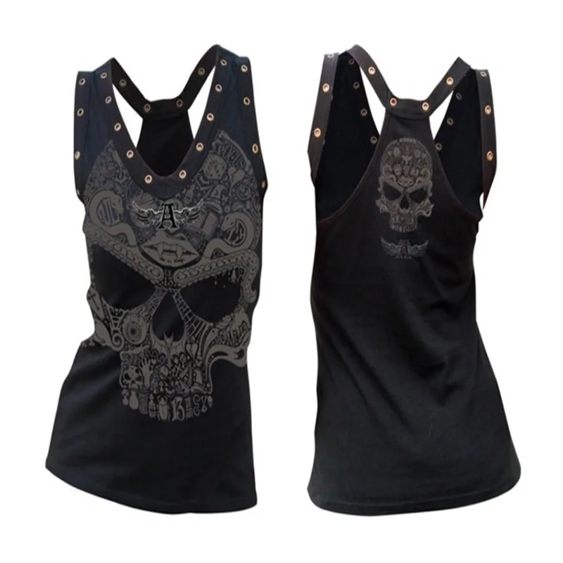 Female T-shirt Women's Sleeveless Skulls Back T-shirts for Women Vest Pure Color Plus Size Women T-Shirts Tops
Female T-shirt Women's Sleeveless Skulls Back T-shirts for Women Vest Pure Color Plus Size Women T-Shirts Tops