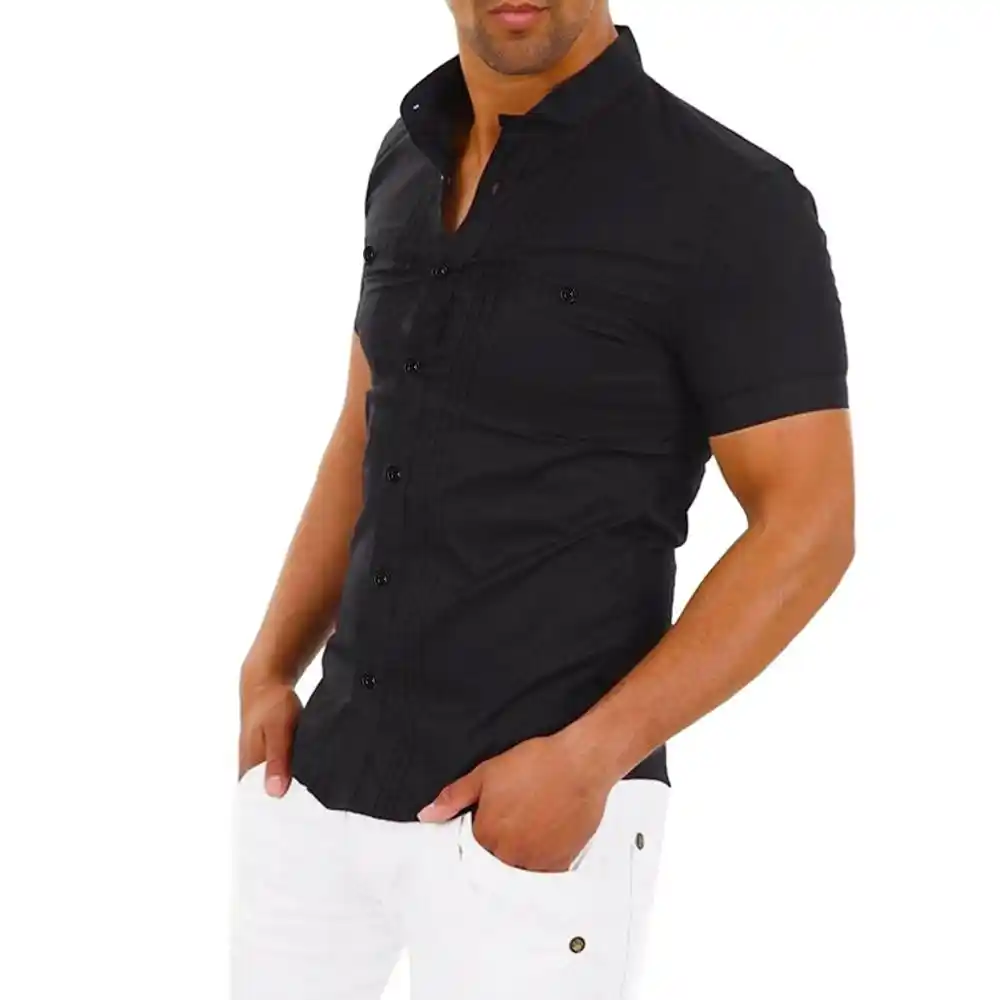 mens short sleeve slim fit shirts
