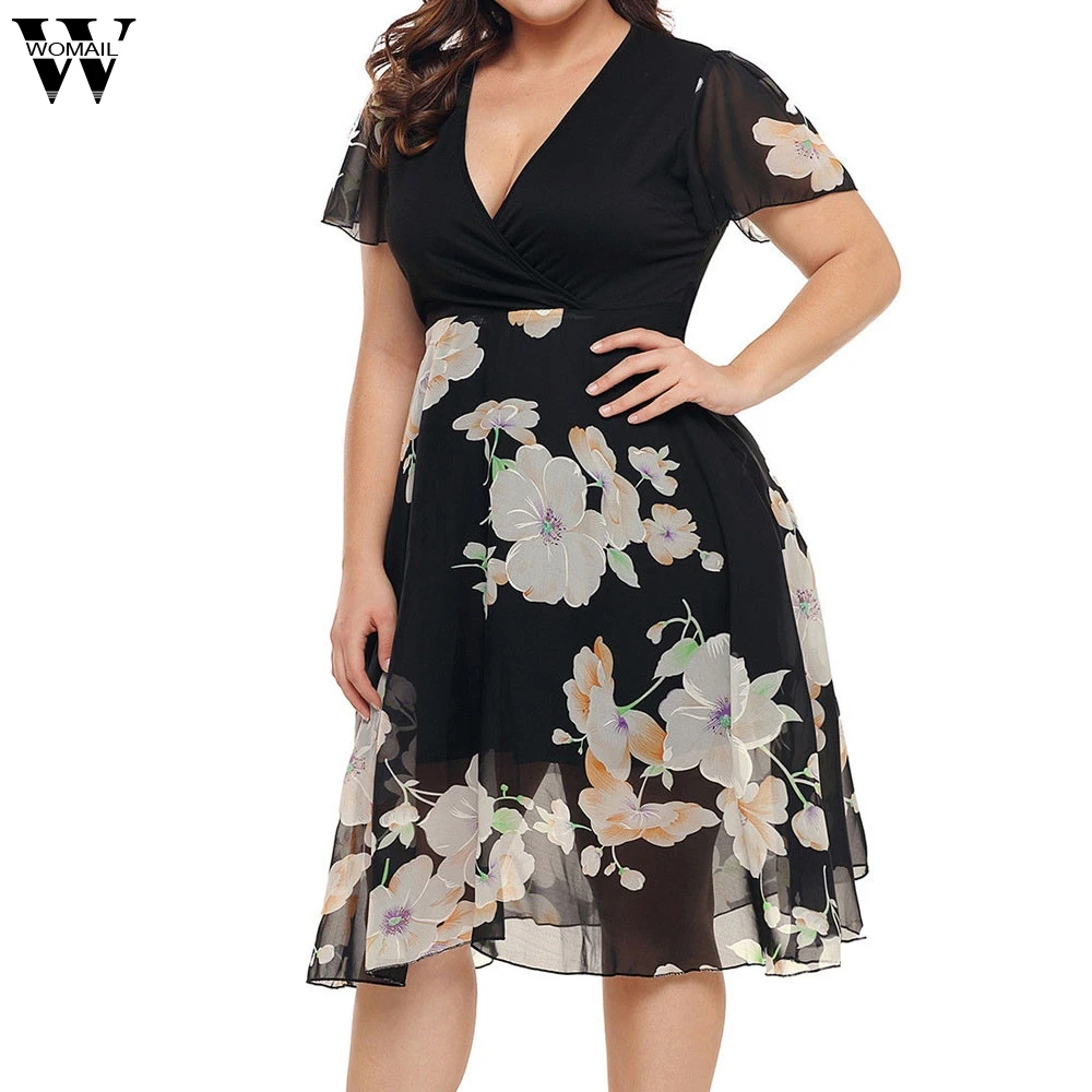 large Dress Fashion Women Plus Size Chiffon V Neck Short Sleeve Dress Floral Dresses dropship Jan14
large Dress Fashion Women Plus Size Chiffon V Neck Short Sleeve Dress Floral Dresses dropship Jan14