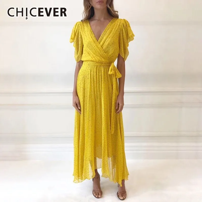 CHICEVER Casual Print Bandage Bow Long Dress Women V Neck Short Sleeve High Waist Ankle Length Dresses Female Spring Fashion New
CHICEVER Casual Print Bandage Bow Long Dress Women V Neck Short Sleeve High Waist Ankle Length Dresses Female Spring Fashion New