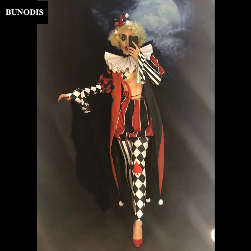 ZD363 Hallowmas Women Sexy Clothed A Complete Set Clown Costumes Nightclub Party Stage Wear Dancer Singer Show Time Clothing
ZD363 Hallowmas Women Sexy Clothed A Complete Set Clown Costumes Nightclub Party Stage Wear Dancer Singer Show Time Clothing