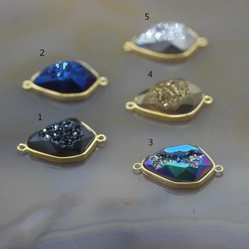 5Pcs/lot,Raw Druzy Geode Connectors,Shield Shape Faceted Slab Nugget Gold Edges Charms,Natural Agates Drusy Pendants Jewelry
5Pcs/lot,Raw Druzy Geode Connectors,Shield Shape Faceted Slab Nugget Gold Edges Charms,Natural Agates Drusy Pendants Jewelry