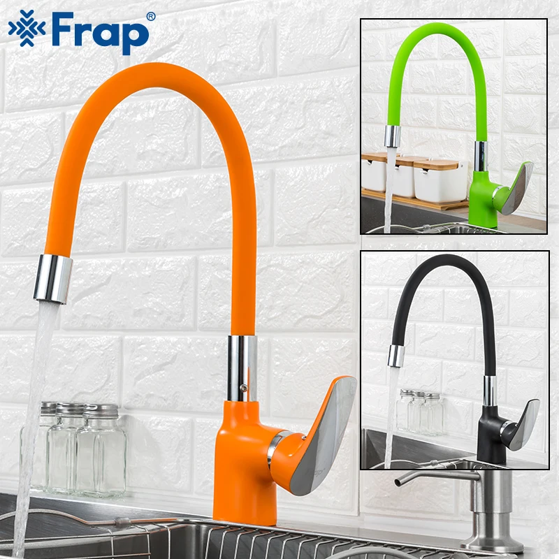 

Frap kitchen faucets Silica Gel Nose Any Direction Brass Kitchen mixer sink faucet Cold and Hot Water tap Torneira Cozinha Crane
