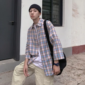 Fresh College Style Streetwear Harajuku Plaid Korean Casual Fashion Loose Comfortable Large Tide Brand Men' Shirt Classic Simple
Fresh College Style Streetwear Harajuku Plaid Korean Casual Fashion Loose Comfortable Large Tide Brand Men' Shirt Classic Simple