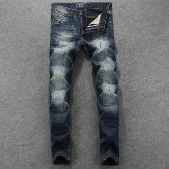 Fashion Streetwear Men Jeans Retro Wash Destroyed Paint Designer Ripped Jeans Men Hip Hop Pants Slim Fit Elastic Printed Jeans
Fashion Streetwear Men Jeans Retro Wash Destroyed Paint Designer Ripped Jeans Men Hip Hop Pants Slim Fit Elastic Printed Jeans