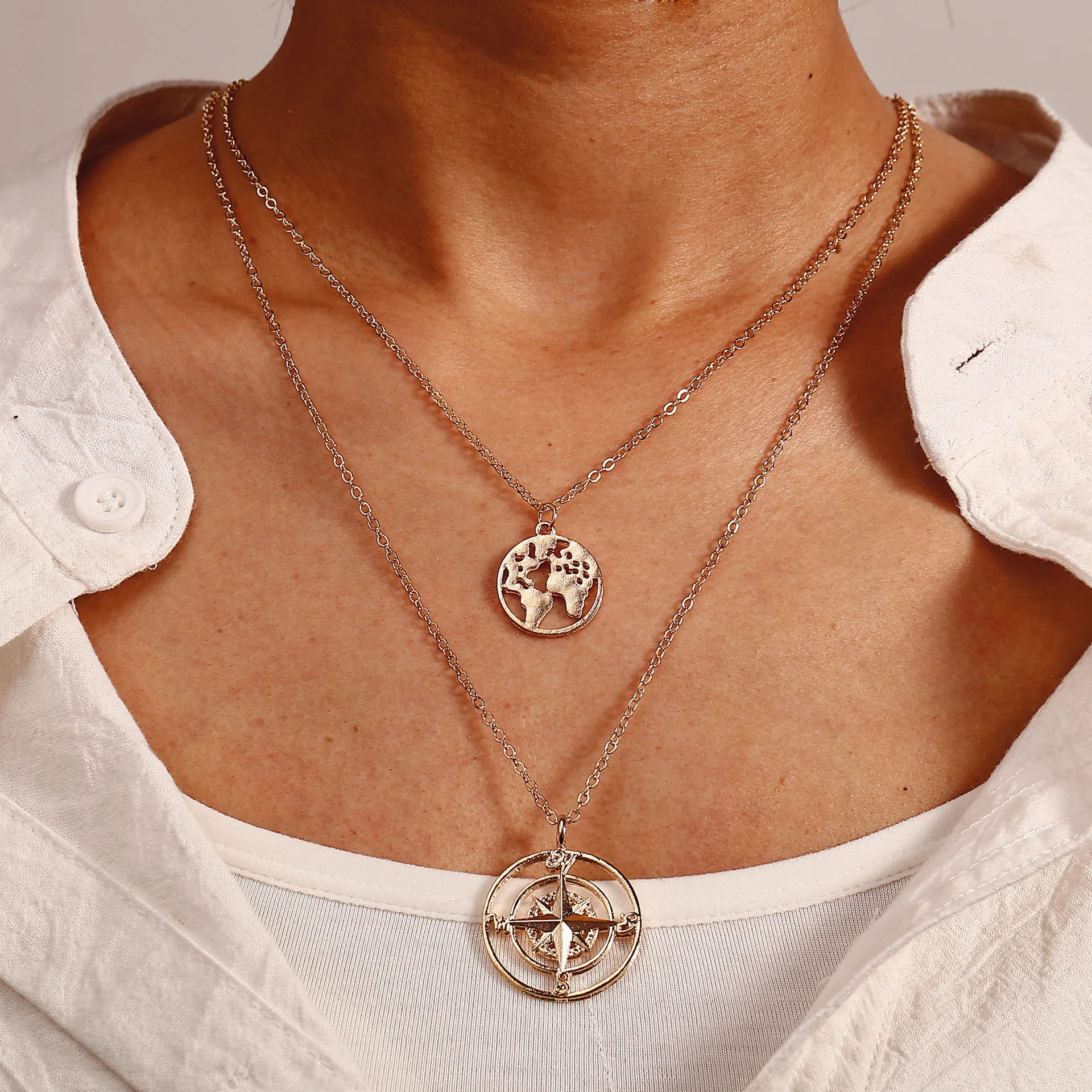 DIEZI Multilayer Compass Ocean Map Choker Necklaces For Women Gold Color Statement Chain Pendant Necklaces Wedding Party Gifts
DIEZI Multilayer Compass Ocean Map Choker Necklaces For Women Gold Color Statement Chain Pendant Necklaces Wedding Party Gifts