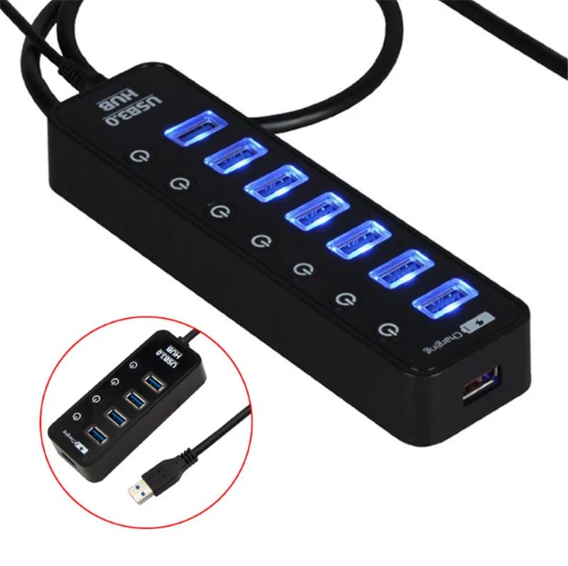 BinFul New USB 3.0 Type C to 7 Ports 3.0 USB Hub High Speed Charging Hub Adapter Connector Splitter With Switch For Macbook OS
BinFul New USB 3.0 Type C to 7 Ports 3.0 USB Hub High Speed Charging Hub Adapter Connector Splitter With Switch For Macbook OS