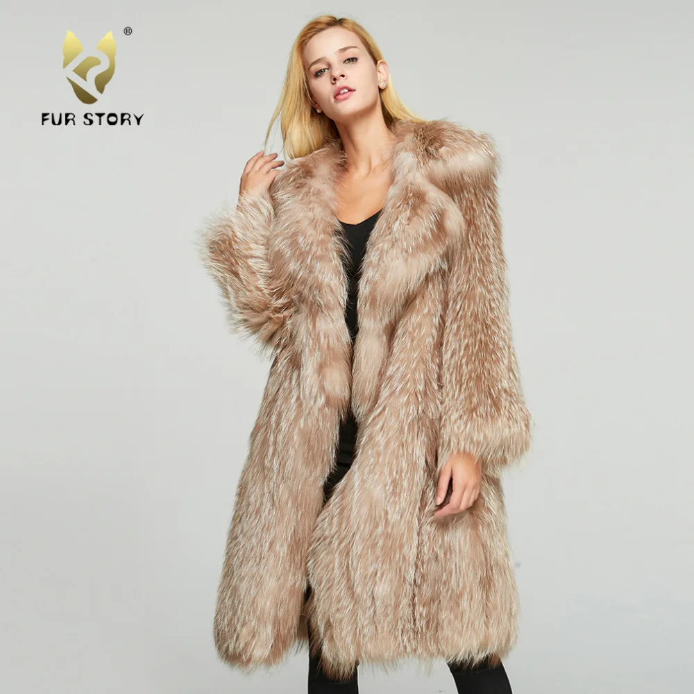 Women's Real Fur Long Coat Winter Knitted Real Fox fur Jacket Thick Warm Overcoat Turn-down Collar Fur Story 18114
Women's Real Fur Long Coat Winter Knitted Real Fox fur Jacket Thick Warm Overcoat Turn-down Collar Fur Story 18114