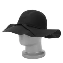 Стильная винтажная женская шляпа с широкими полями котелок из