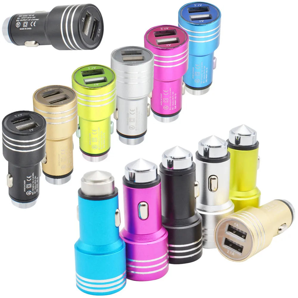 2019 new Safety hammer metal Dual USB new design 2 Port Car fast Charger Adapter For Universal iphone
2019 new Safety hammer metal Dual USB new design 2 Port Car fast Charger Adapter For Universal iphone