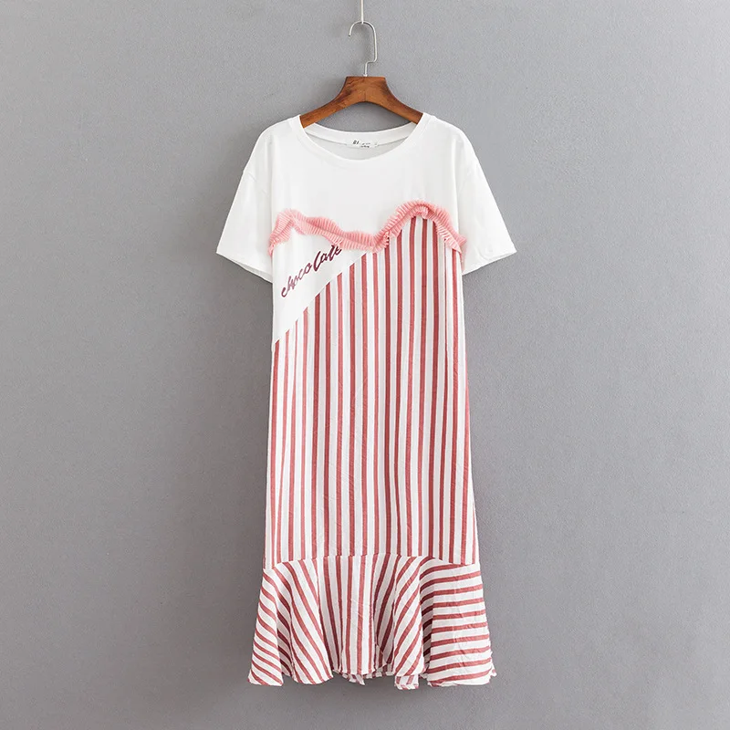 2019 Plus Size Women Dresses Summer Clothing Fashion Casual Loose Short Sleeve stripe splice Mermaid Dress S81-8024
2019 Plus Size Women Dresses Summer Clothing Fashion Casual Loose Short Sleeve stripe splice Mermaid Dress S81-8024