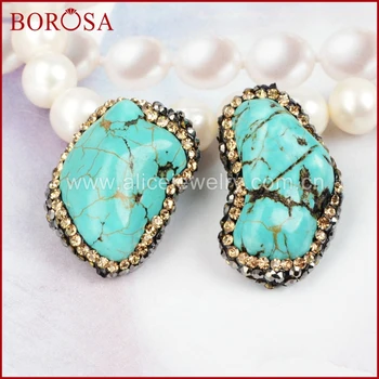 BOROSA Greenish Sky Blue Stone durzy bar Paved Zircon Connector Double Bails Freeform durzy connector pendant side hole JAB154
BOROSA Greenish Sky Blue Stone durzy bar Paved Zircon Connector Double Bails Freeform durzy connector pendant side hole JAB154