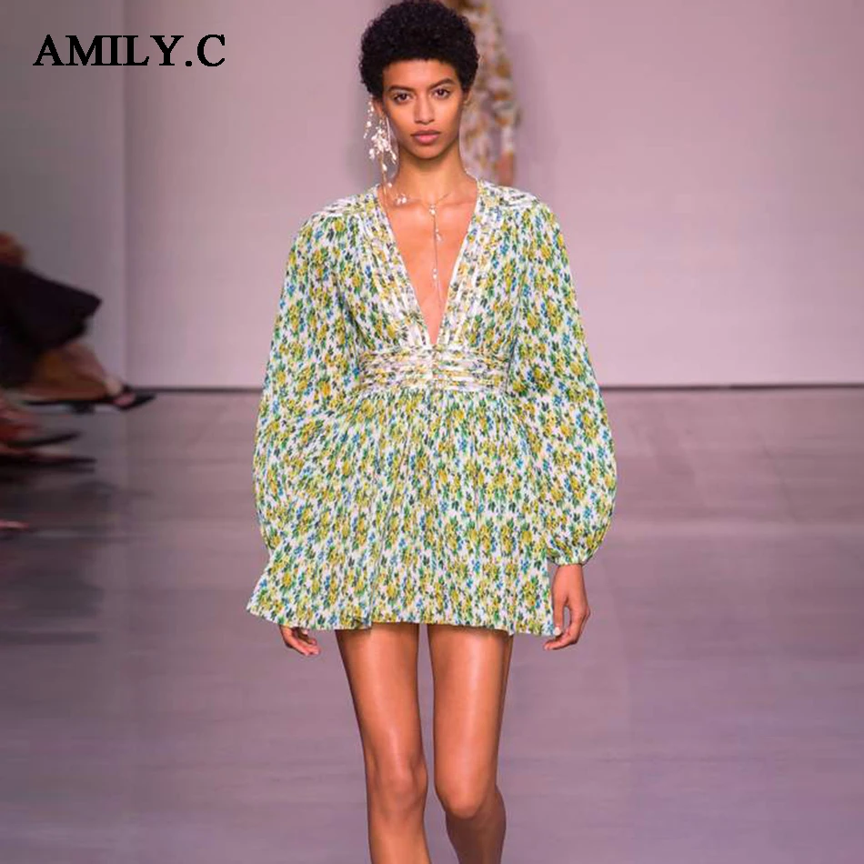Amily.c Green print Floral Dress Multicolor A Line Womens Dresses 2018 Autumn Style Deep V Neck Long Sleeve Dress
Amily.c Green print Floral Dress Multicolor A Line Womens Dresses 2018 Autumn Style Deep V Neck Long Sleeve Dress