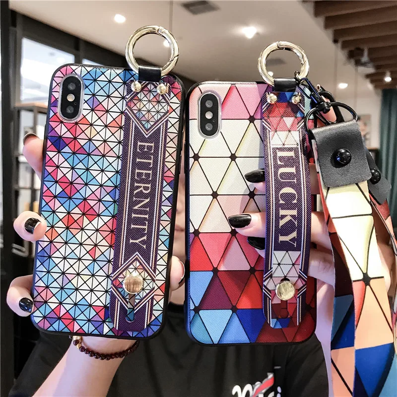 Luxury Rhomboids Protective Phone Case Wrist Strap Holder Rope Case for iPhone 6 6s 7 8 Plus X XS XR XSMax
Luxury Rhomboids Protective Phone Case Wrist Strap Holder Rope Case for iPhone 6 6s 7 8 Plus X XS XR XSMax