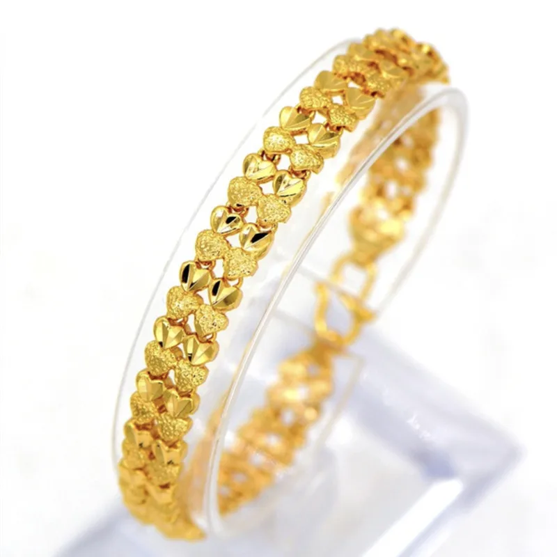 Luxury Double Heart Chain Bracelets Fashion Jewelry Gift Yellow Gold Filled Classic Design Trendy Bangles for Womens
Luxury Double Heart Chain Bracelets Fashion Jewelry Gift Yellow Gold Filled Classic Design Trendy Bangles for Womens