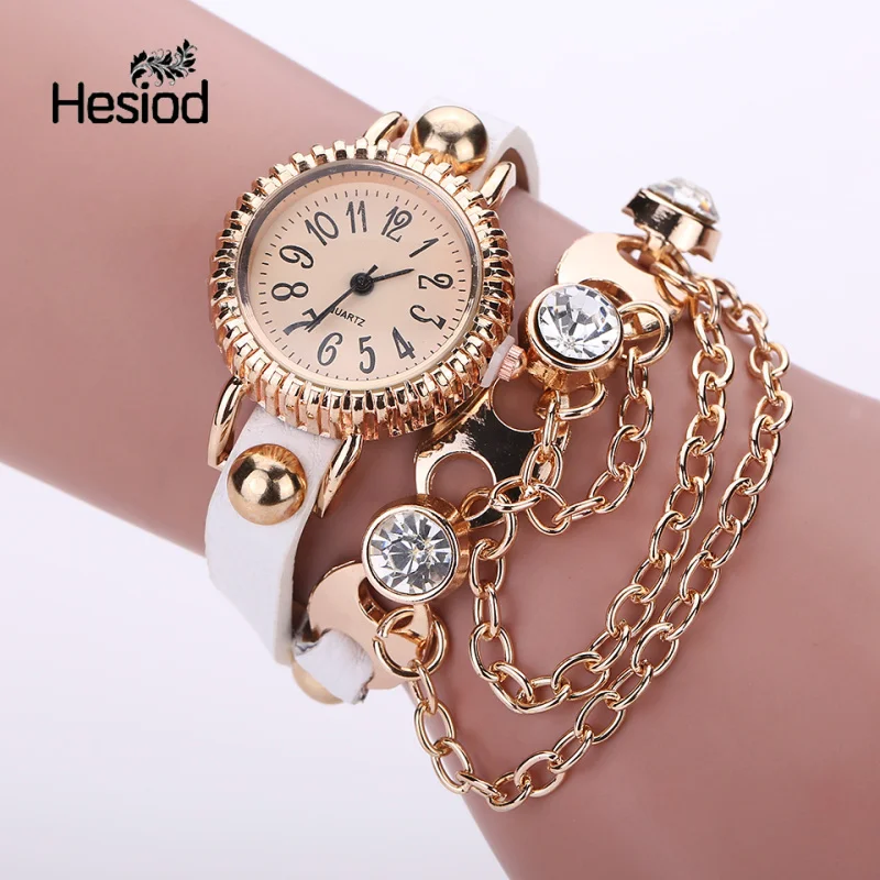 Hesiod Brand 11 Color Crystal Women Gold Chain Bracelet Quartz Wristwatch Shiny Rhinestone Clock Ladies Dress Charm Watches
Hesiod Brand 11 Color Crystal Women Gold Chain Bracelet Quartz Wristwatch Shiny Rhinestone Clock Ladies Dress Charm Watches