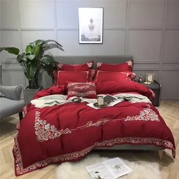 Luxury Royal Embroidery 80S Egyptian cotton Palace bedding set Red Wedding Duvet Cover Bed Linen Bed sheet Pillowcases 4/7pcs
Luxury Royal Embroidery 80S Egyptian cotton Palace bedding set Red Wedding Duvet Cover Bed Linen Bed sheet Pillowcases 4/7pcs