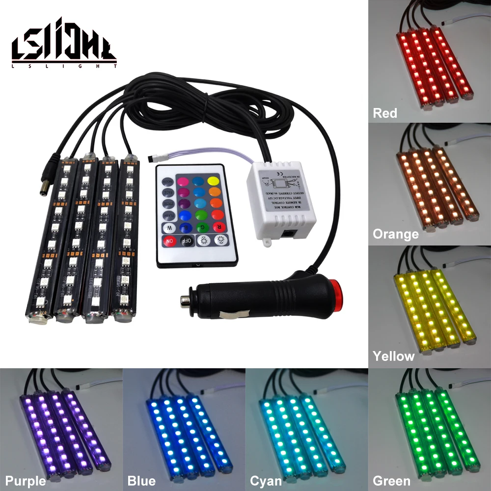 LSlight 4-in-1 Auto Car Foot Interior Ambient Lights RGB Remote Decorative Atmosphere Multiple Mode Strip With Cigarette Lighter
LSlight 4-in-1 Auto Car Foot Interior Ambient Lights RGB Remote Decorative Atmosphere Multiple Mode Strip With Cigarette Lighter