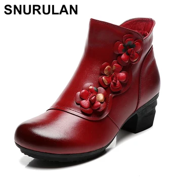 SNURULAN Ankle Boots Nice Women Shoes Genuine Leather Winter Boots Soft Flower Leather Comfortable Warm Spare Heel Boots New
SNURULAN Ankle Boots Nice Women Shoes Genuine Leather Winter Boots Soft Flower Leather Comfortable Warm Spare Heel Boots New