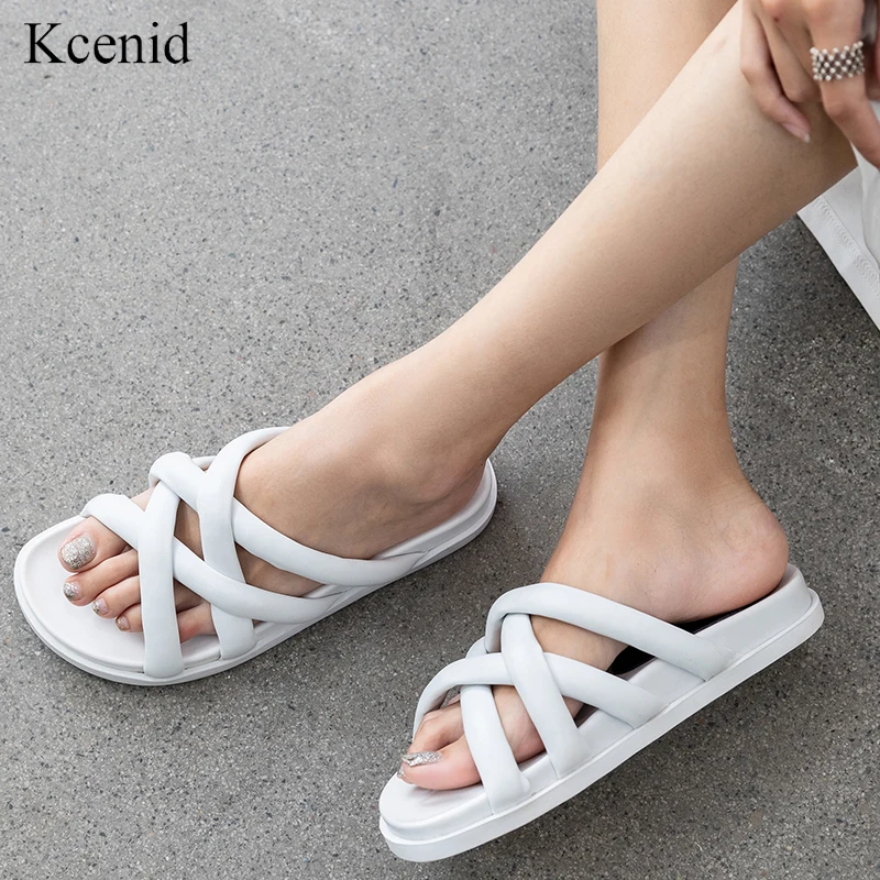 Kcenid Summer women slippers slip on narrow band flat platform slides sandals women white black flip flops slippers for beach
Kcenid Summer women slippers slip on narrow band flat platform slides sandals women white black flip flops slippers for beach
