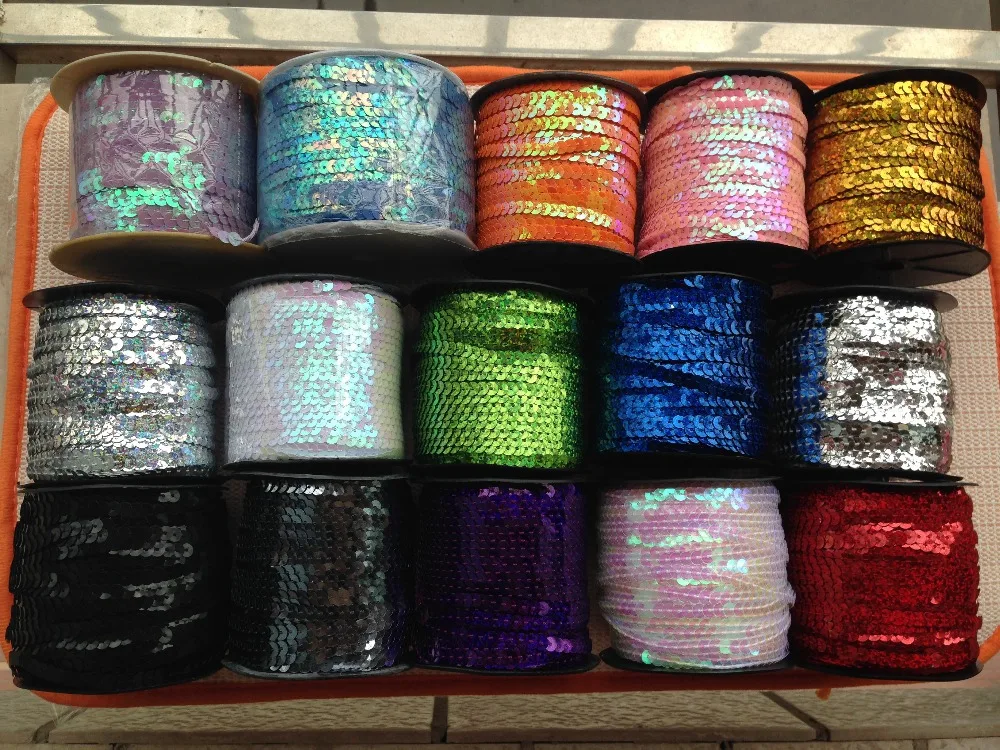 100 yards/roll 6mm loose diameter round flat sequins Paillettes sewing on trims for crafts cloth accessory Jewelry Decorative
100 yards/roll 6mm loose diameter round flat sequins Paillettes sewing on trims for crafts cloth accessory Jewelry Decorative