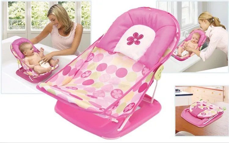 Adjustable Baby Bath Tub cartoon pattern Newborn Safety Security Bath Seat Support Baby Shower free shipping