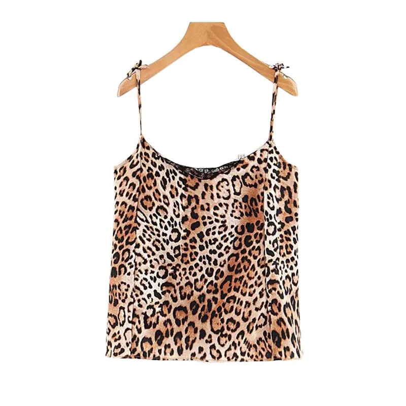 Women Lace Patchwork Leopard Camis Tops Sleeveless Shirt Adjustable Straps Blouse Female Autumn brand tops
Women Lace Patchwork Leopard Camis Tops Sleeveless Shirt Adjustable Straps Blouse Female Autumn brand tops