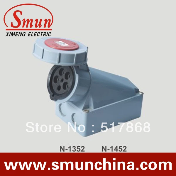 N-1452 125A 220-415v 3P+N+E 5pin Industrial Waterproof Wall Socket with CE ROHS 1 Year Warranty IP67 degree PA66
N-1452 125A 220-415v 3P+N+E 5pin Industrial Waterproof Wall Socket with CE ROHS 1 Year Warranty IP67 degree PA66