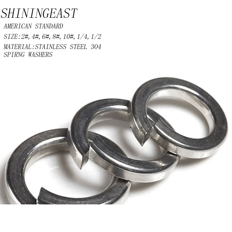 100pcs/lot 2#4#6#8#10#1/4,1/2stainless steel 304 American standard spring washers gasket hardware fasteners958
100pcs/lot 2#4#6#8#10#1/4,1/2stainless steel 304 American standard spring washers gasket hardware fasteners958