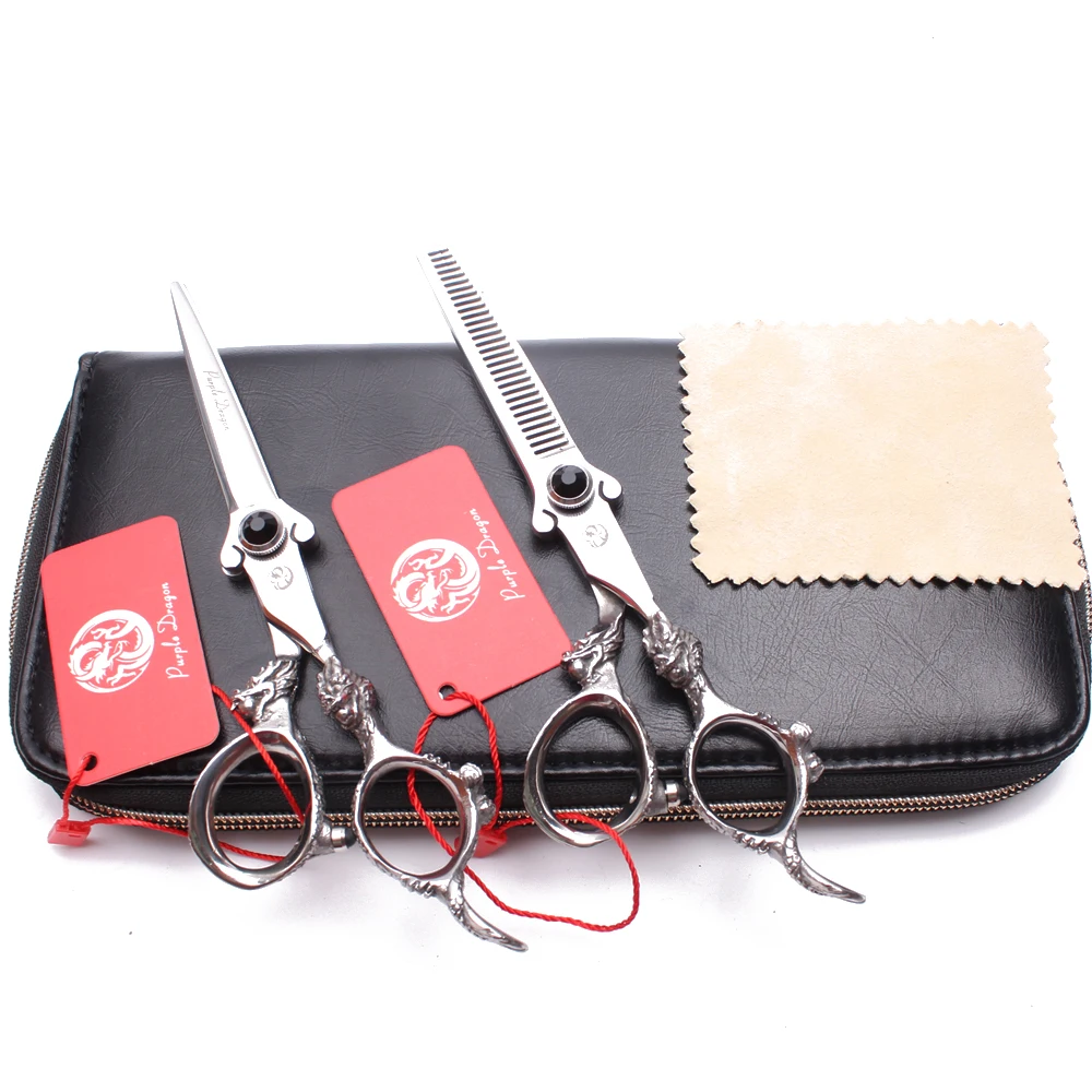 5.5 inch JP 440C Purple Dragon Black Stone Hairdressing Scissors Cutting Shears Thinning Scissors Dragon Handle Hair Scissors
5.5 inch JP 440C Purple Dragon Black Stone Hairdressing Scissors Cutting Shears Thinning Scissors Dragon Handle Hair Scissors