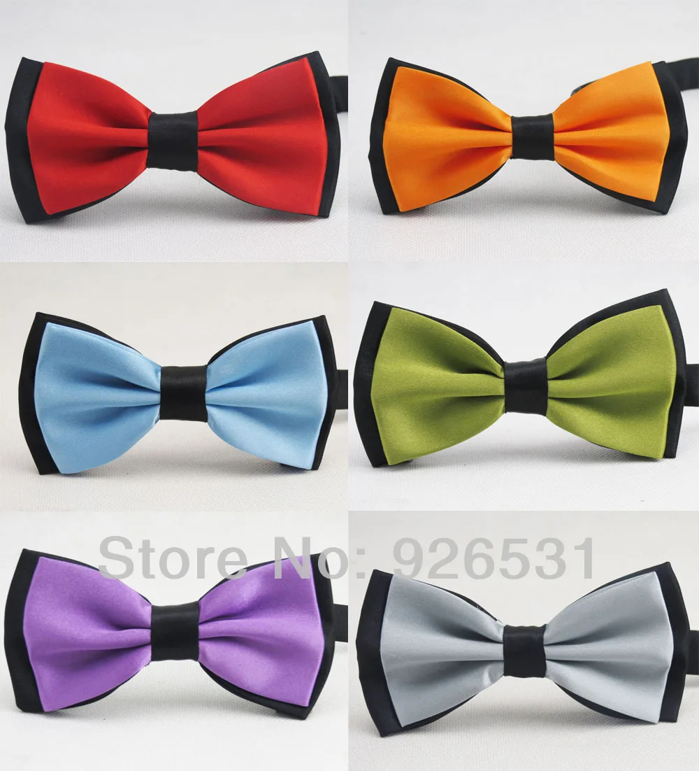 Image free shipping,23 kinds of double pure color bowtie mixed wholesale cheap and fine Buy one, get 3 male ladies Tuxedo bow ties