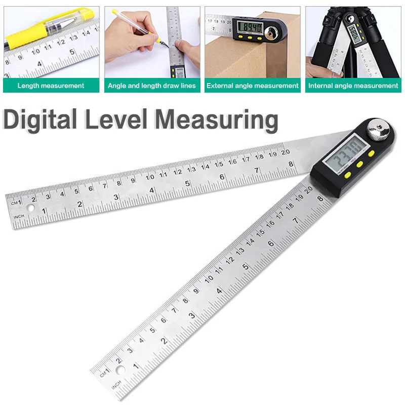 200mm Stainless Steel Angle Ruler Digital Protractor Inclinometer Goniometer Level Electronic Angle Gauge For Measuring Tool
200mm Stainless Steel Angle Ruler Digital Protractor Inclinometer Goniometer Level Electronic Angle Gauge For Measuring Tool