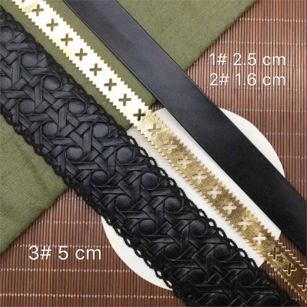 Gold wave edge imitation leather woven retro engraving pu leather lace DIY handmade garment Accessories
Gold wave edge imitation leather woven retro engraving pu leather lace DIY handmade garment Accessories